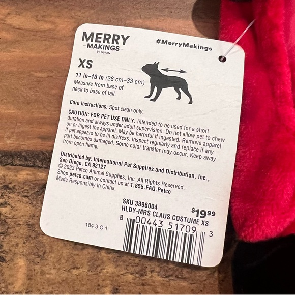 Mrs. Claus Pet Dog Costume Outfit Dress - Picture 8 of 8